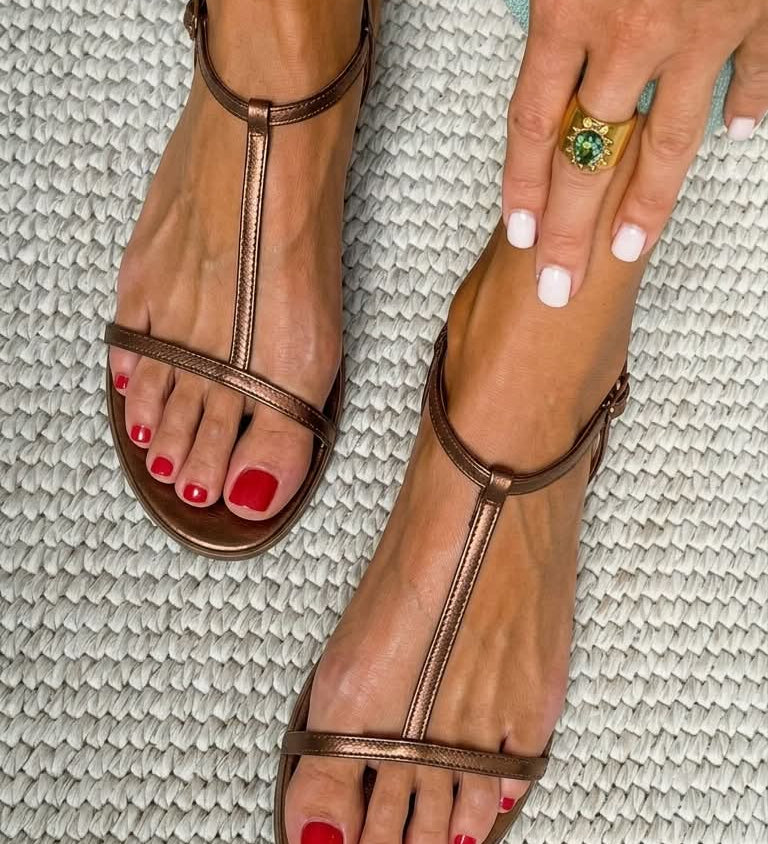Bianca™| Auksinės Sandalos Vasarai