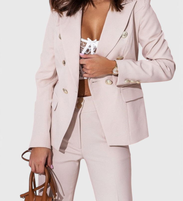 Rosalind Elegantiškas Švarkas ir Kelnės Komplektas