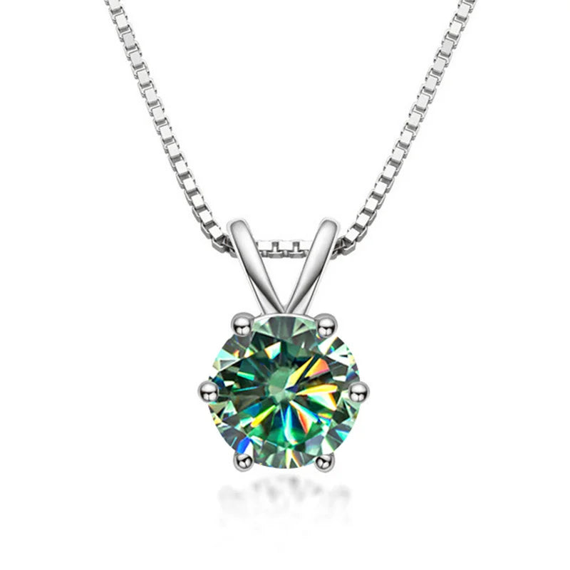 Elegantiška Moissanite Solitaire Kaklo Grandinėlė