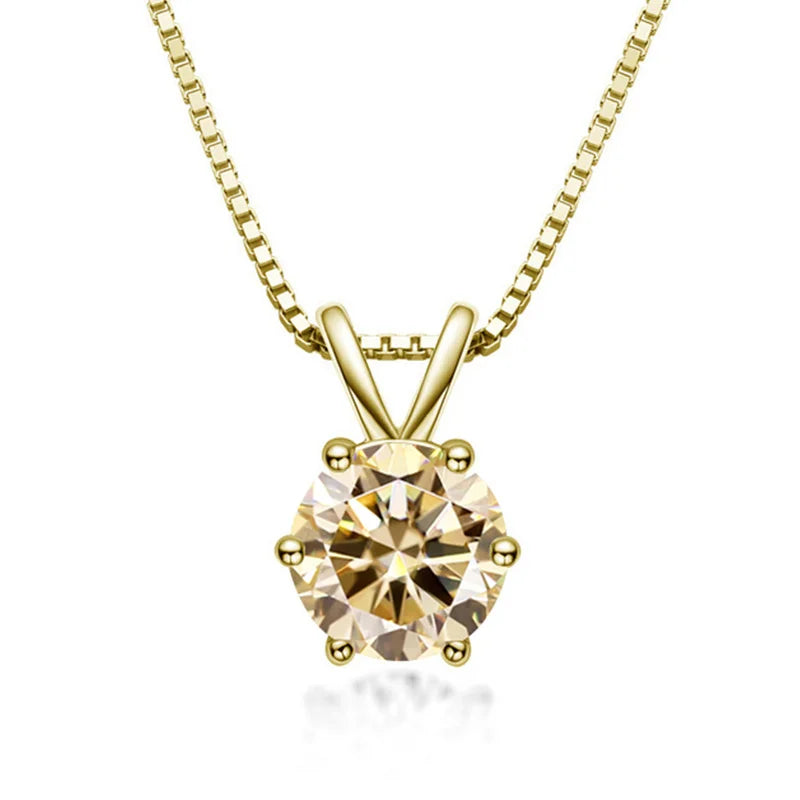 Elegantiška Moissanite Solitaire Kaklo Grandinėlė
