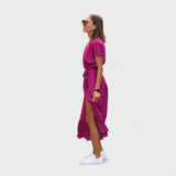 Rožinis Lirio Suknelė - Boho Chic Stilius