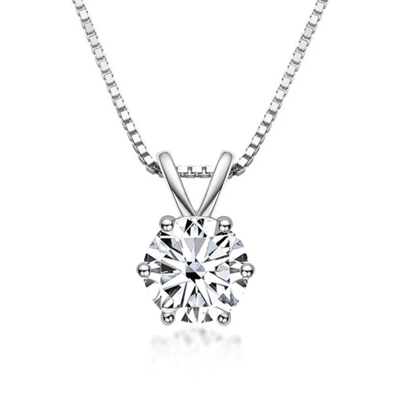 Elegantiška Moissanite Solitaire Kaklo Grandinėlė