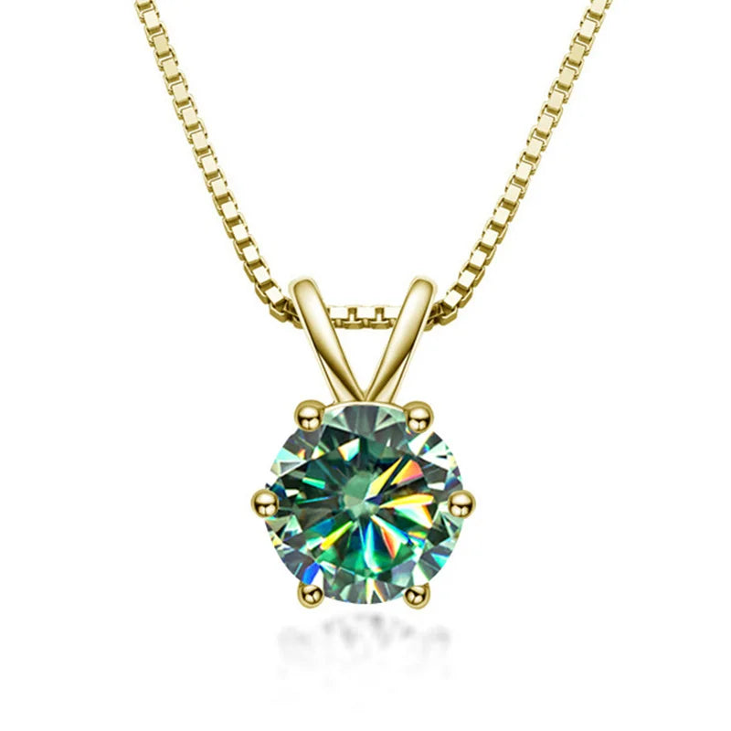 Elegantiška Moissanite Solitaire Kaklo Grandinėlė