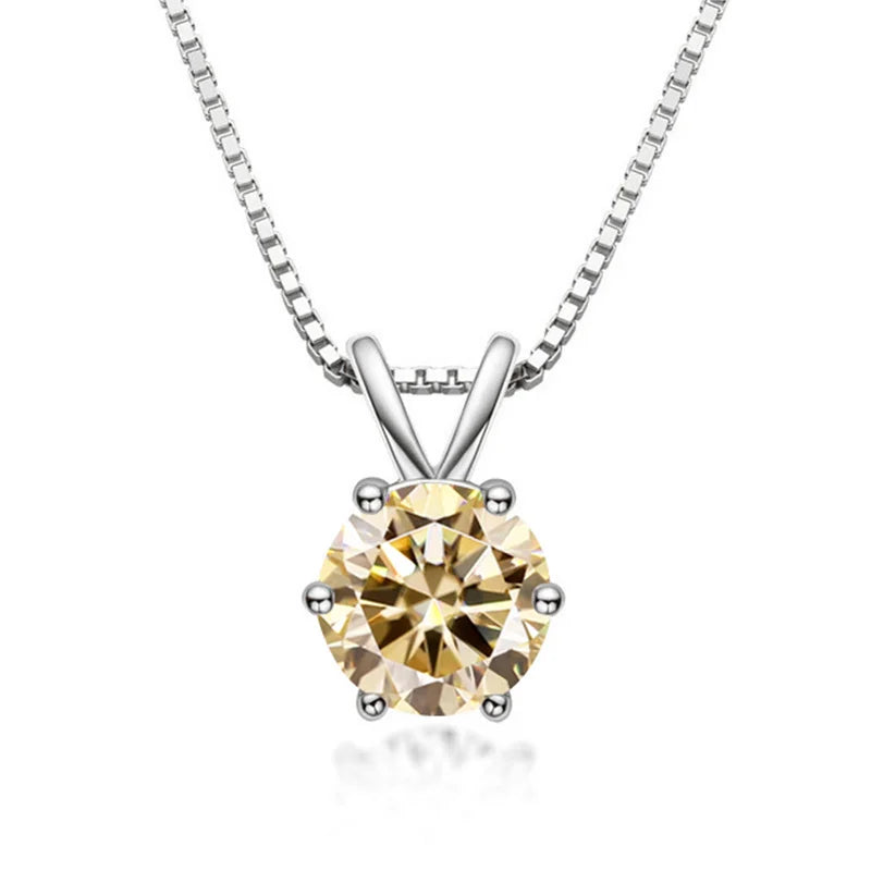 Elegantiška Moissanite Solitaire Kaklo Grandinėlė