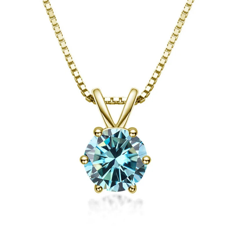 Elegantiška Moissanite Solitaire Kaklo Grandinėlė
