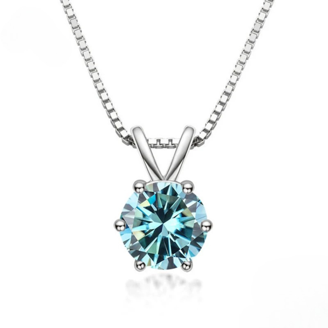 Elegantiška Moissanite Solitaire Kaklo Grandinėlė