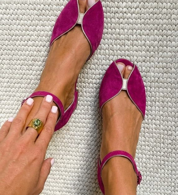 Olivia™ | Elegantiškos šalavijų žalios šlepetės