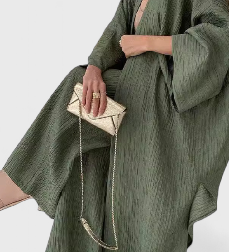 Kaspijos dviejų dalių atsipalaidavimo komplektas su ilgu kimono